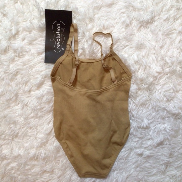 NWT Revolution Dancewear Leotard Nude Camisole 6050 Girls Tan Beige Small 4 5 6 - Picture 3 of 3
